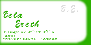 bela ereth business card